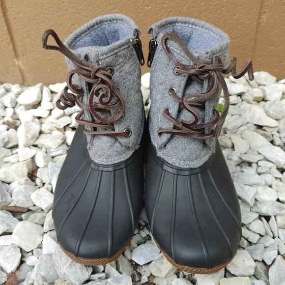 Steve Madden Torrent Round Toe Lace Up Ankle Rainboots- Size: 6 - Picture 2 of 9